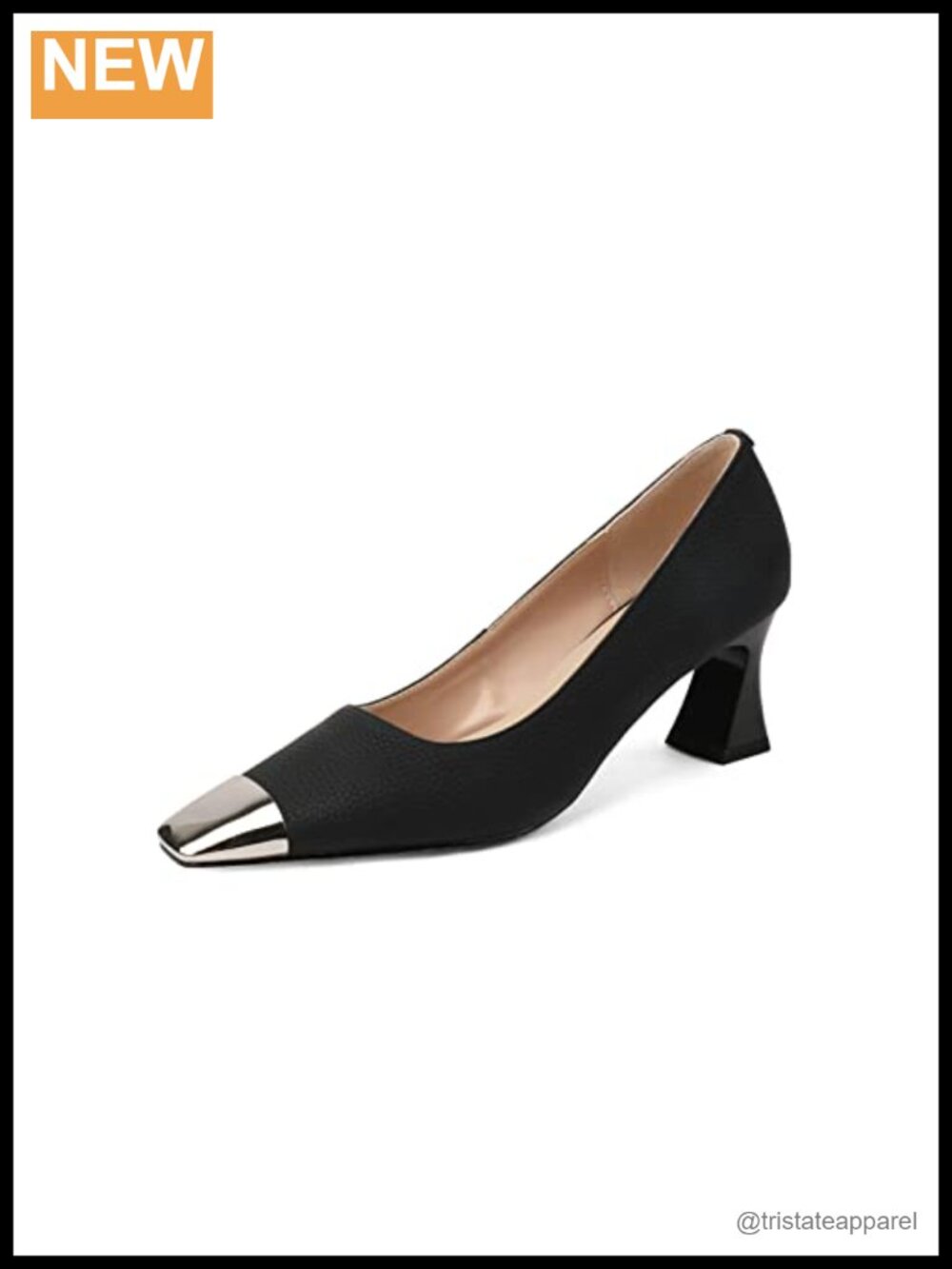TinaCus Women's Slip On Loafer Pumps square toe block heel 2.36 inch